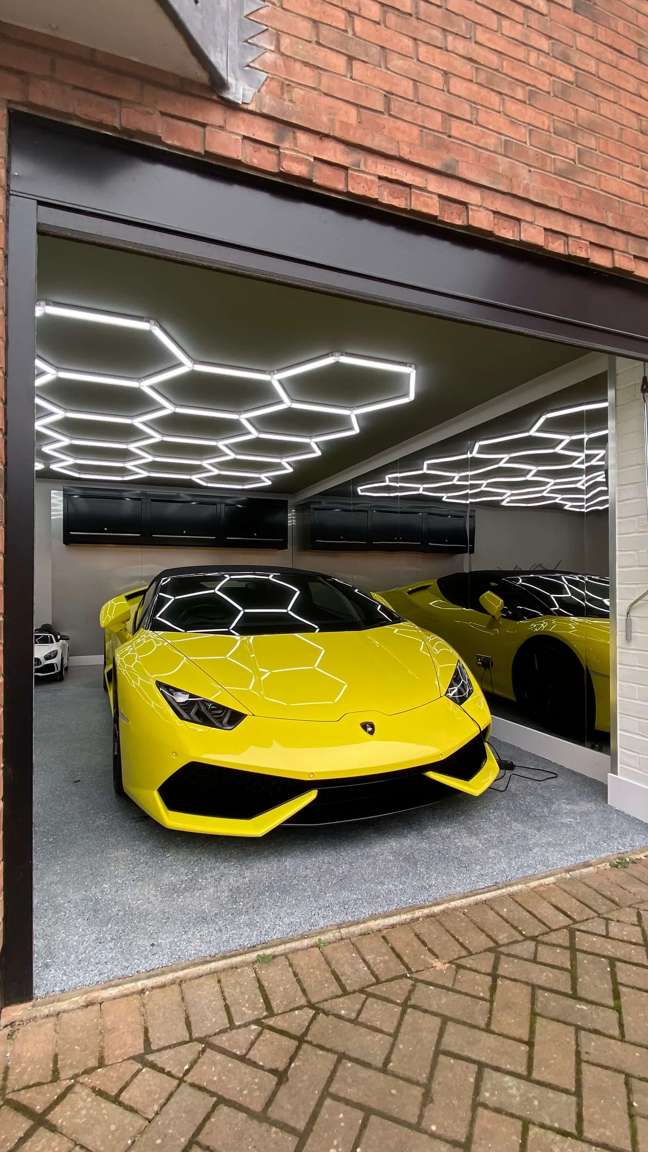 Yellow car garage